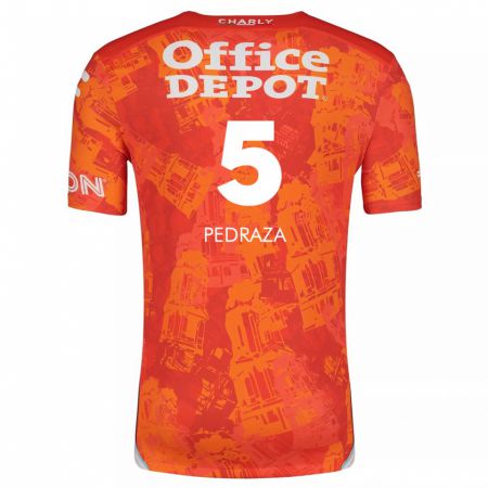 Kandiny Kinderen Pedro Pedraza #5 Oranje Wit Uitshirt Uittenue 2024/25 T-Shirt