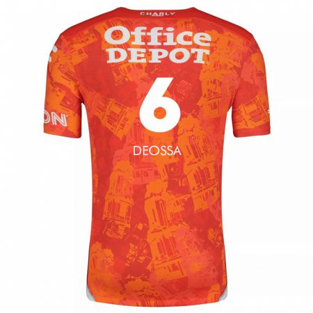 Kandiny Kinderen Nelson Deossa #6 Oranje Wit Uitshirt Uittenue 2024/25 T-Shirt