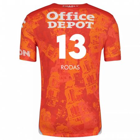 Kandiny Niño Camiseta Carlos Rodas #13 Naranja Blanco 2ª Equipación 2024/25 La Camisa