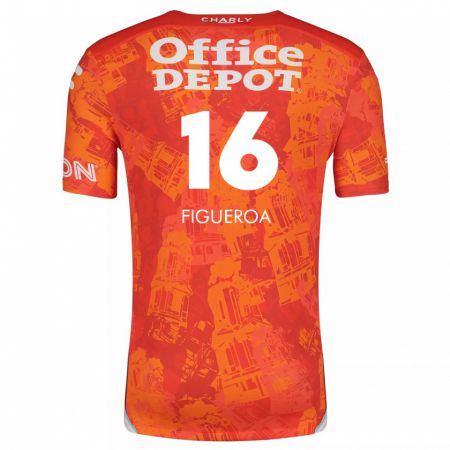 Kandiny Kinderen Antonio Figueroa #16 Oranje Wit Uitshirt Uittenue 2024/25 T-Shirt