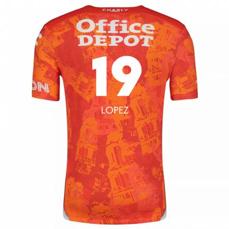 Kandiny Kinderen Javier Eduardo López #19 Oranje Wit Uitshirt Uittenue 2024/25 T-Shirt