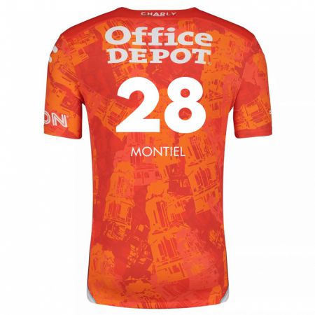 Kandiny Kinderen Elías Montiel #28 Oranje Wit Uitshirt Uittenue 2024/25 T-Shirt