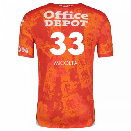 Kandiny Kinderen Andrés Micolta #33 Oranje Wit Uitshirt Uittenue 2024/25 T-Shirt