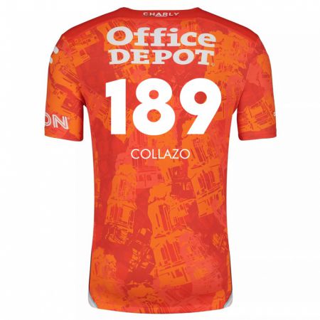 Kandiny Kinderen David Collazo #189 Oranje Wit Uitshirt Uittenue 2024/25 T-Shirt