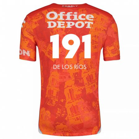 Kandiny Bambino Maglia Sergio De Los Ríos #191 Arancione Bianco Kit Gara Away 2024/25 Maglietta