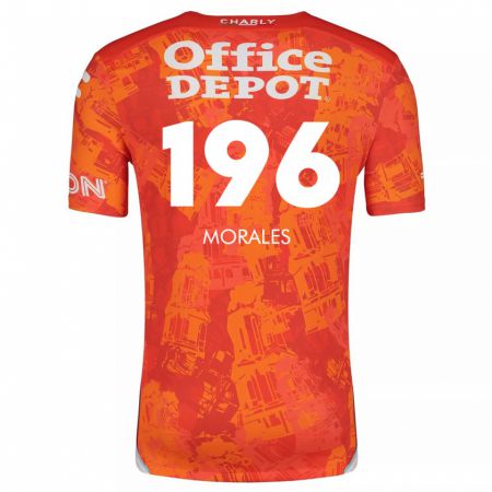 Kandiny Kinderen Erik Morales #196 Oranje Wit Uitshirt Uittenue 2024/25 T-Shirt