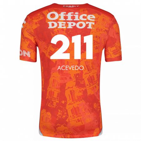 Kandiny Niño Camiseta Gerardo Acevedo #211 Naranja Blanco 2ª Equipación 2024/25 La Camisa