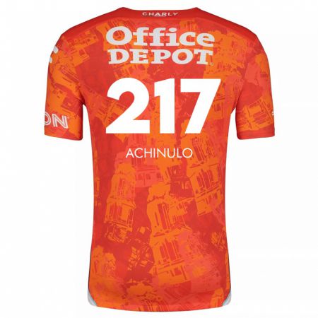 Kandiny Niño Camiseta Princewill Achinulo #217 Naranja Blanco 2ª Equipación 2024/25 La Camisa