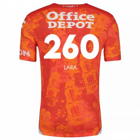 Kandiny Bambino Maglia Jesús Lara #260 Arancione Bianco Kit Gara Away 2024/25 Maglietta