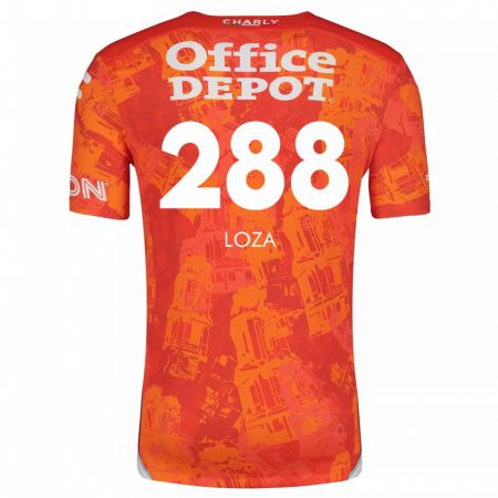 Kandiny Niño Camiseta Santino Loza #288 Naranja Blanco 2ª Equipación 2024/25 La Camisa