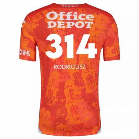 Kandiny Niño Camiseta Alan Rodríguez #314 Naranja Blanco 2ª Equipación 2024/25 La Camisa