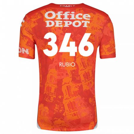 Kandiny Kinderen Mateo Rubio #346 Oranje Wit Uitshirt Uittenue 2024/25 T-Shirt