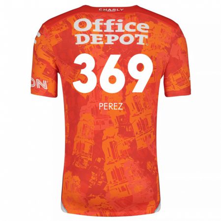 Kandiny Bambino Maglia Santiago Pérez #369 Arancione Bianco Kit Gara Away 2024/25 Maglietta