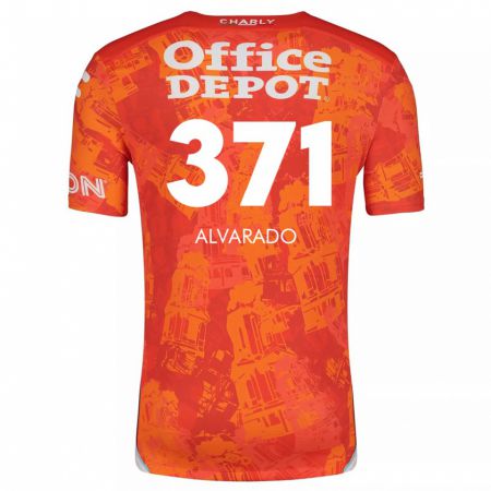 Kandiny Kinderen Brandon Alvarado #371 Oranje Wit Uitshirt Uittenue 2024/25 T-Shirt