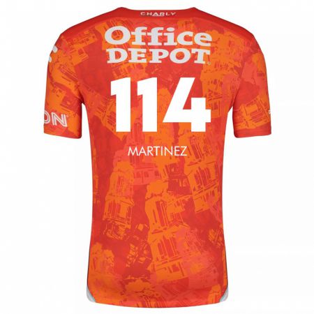 Kandiny Bambino Maglia Jesús Martínez #114 Arancione Bianco Kit Gara Away 2024/25 Maglietta