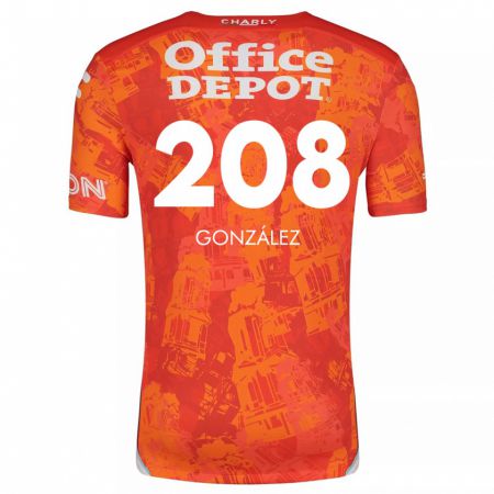 Kandiny Bambino Maglia Osvaldo González #208 Arancione Bianco Kit Gara Away 2024/25 Maglietta