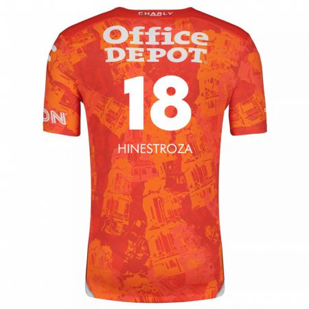 Kandiny Kinderen Marino Hinestroza #18 Oranje Wit Uitshirt Uittenue 2024/25 T-Shirt