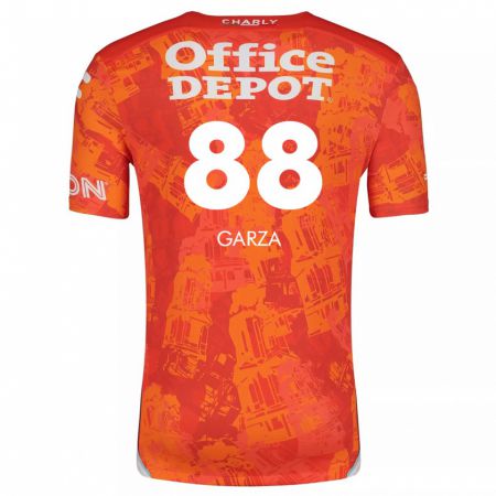 Kandiny Bambino Maglia Adrián Garza #88 Arancione Bianco Kit Gara Away 2024/25 Maglietta