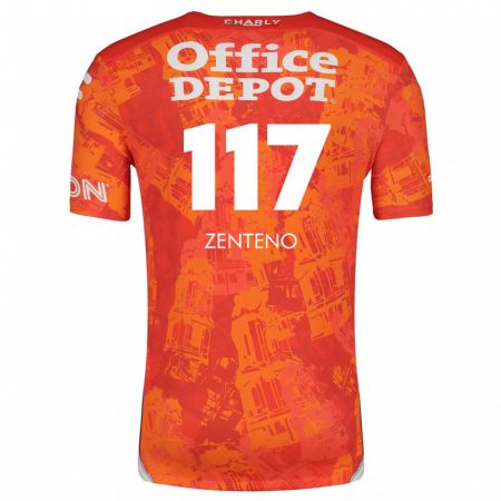 Kandiny Kinderen Gustavo Zenteno #117 Oranje Wit Uitshirt Uittenue 2024/25 T-Shirt België