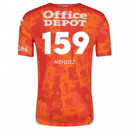 Kandiny Kinderen Daniel Méndez #159 Oranje Wit Uitshirt Uittenue 2024/25 T-Shirt