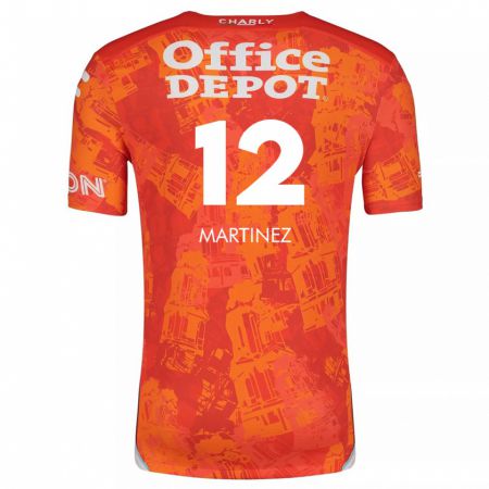 Kandiny Bambino Maglia Sofía Martínez #12 Arancione Bianco Kit Gara Away 2024/25 Maglietta