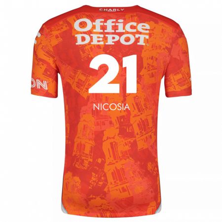 Kandiny Niño Camiseta Nina Nicosia #21 Naranja Blanco 2ª Equipación 2024/25 La Camisa