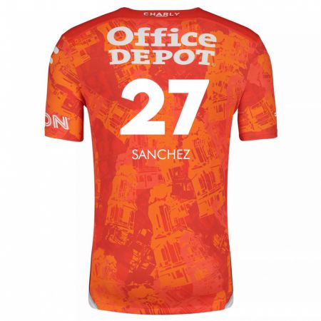 Kandiny Kinderen Ella Sanchez #27 Oranje Wit Uitshirt Uittenue 2024/25 T-Shirt