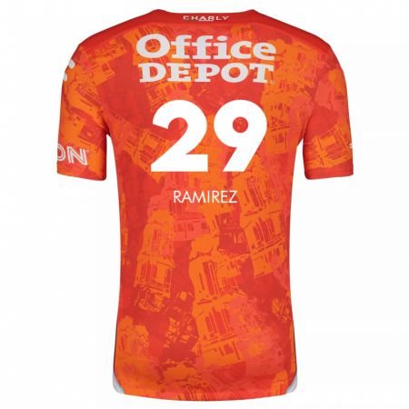 Kandiny Kinderen Elliana Ramirez #29 Oranje Wit Uitshirt Uittenue 2024/25 T-Shirt