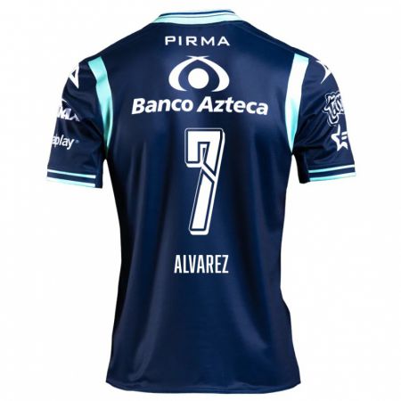 Kandiny Bambino Maglia Daniel Álvarez #7 Blu Navy Kit Gara Away 2024/25 Maglietta