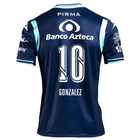 Kandiny Bambino Maglia Jair González #10 Blu Navy Kit Gara Away 2024/25 Maglietta