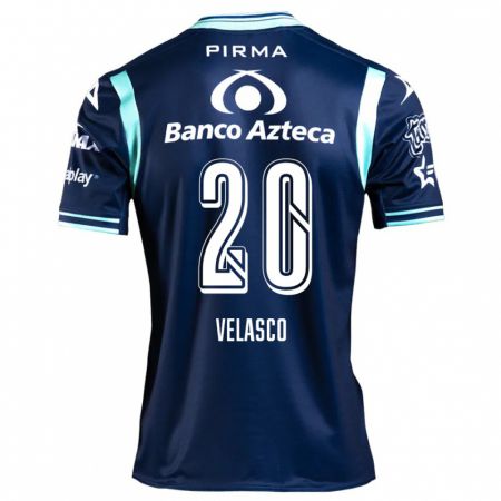 Kandiny Bambino Maglia Kevin Velasco #20 Blu Navy Kit Gara Away 2024/25 Maglietta