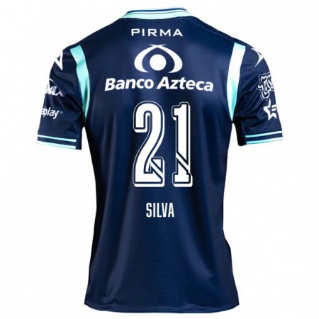 Kandiny Kinder Gastón Silva #21 Navy Blau Auswärtstrikot Trikot 2024/25 T-Shirt Österreich