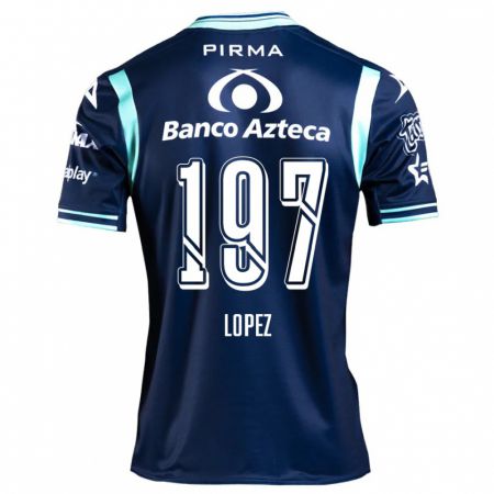 Kandiny Bambino Maglia Sebastián López #197 Blu Navy Kit Gara Away 2024/25 Maglietta