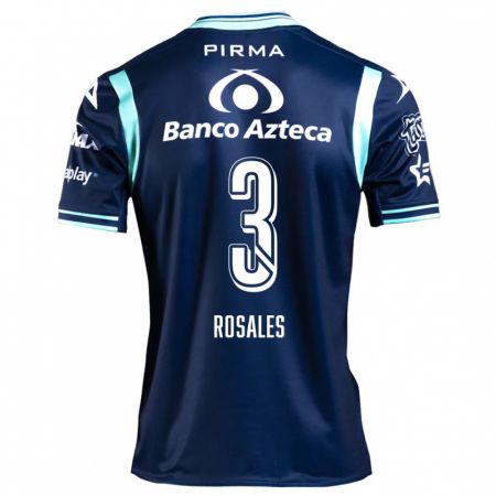 Kandiny Bambino Maglia Fátima Rosales #3 Blu Navy Kit Gara Away 2024/25 Maglietta