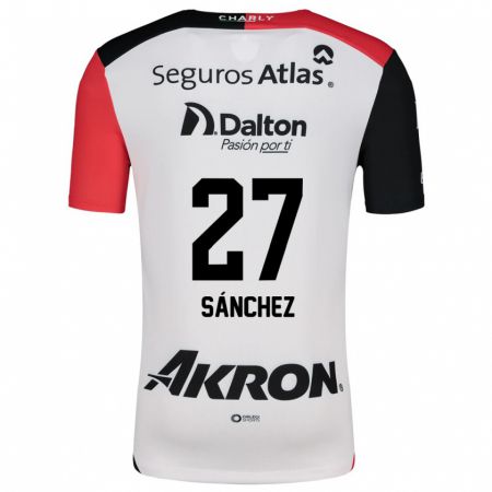 Kandiny Kinderen Antonio Sánchez #27 Wit Rood Zwart Uitshirt Uittenue 2024/25 T-Shirt België