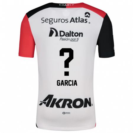 Kandiny Bambino Maglia Ángel García #0 Bianco Rosso Nero Kit Gara Away 2024/25 Maglietta