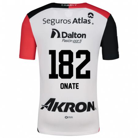 Kandiny Bambino Maglia Axel Oñate #182 Bianco Rosso Nero Kit Gara Away 2024/25 Maglietta