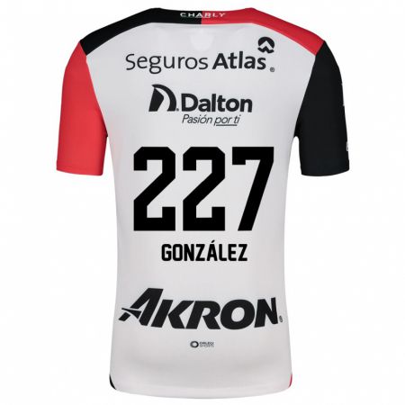 KandinyキッズRodolfo González#227白 赤 黒アウェイシャツ2024/25ジャージーユニフォーム