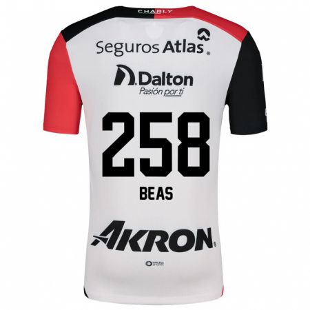 Kandiny Bambino Maglia Álvaro Beas #258 Bianco Rosso Nero Kit Gara Away 2024/25 Maglietta