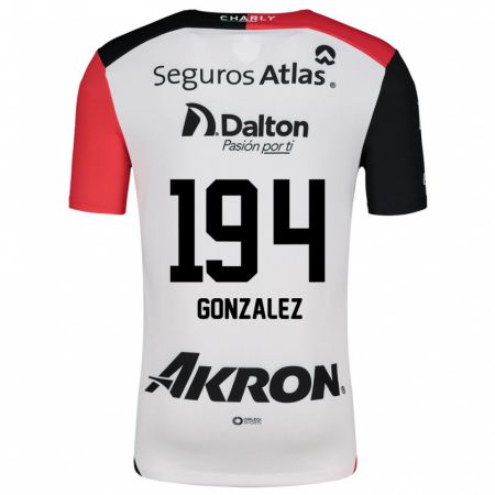 Kandiny Bambino Maglia Andrés González #194 Bianco Rosso Nero Kit Gara Away 2024/25 Maglietta