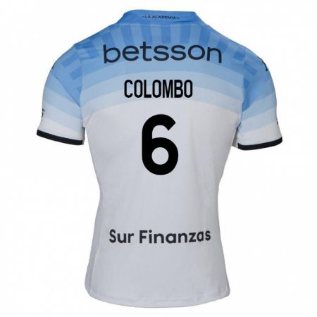 Kandiny Bambino Maglia Nazareno Colombo #6 Bianco Blu Nero Kit Gara Away 2024/25 Maglietta