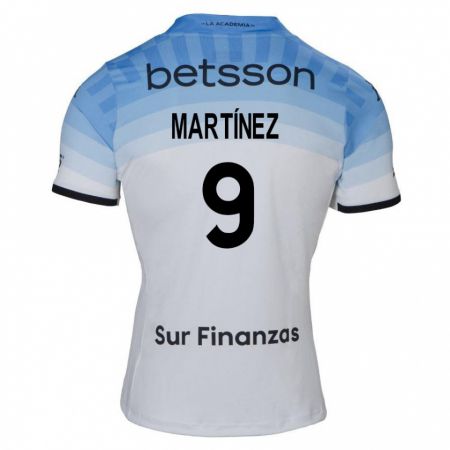 Kandiny Bambino Maglia Adrián Martínez #9 Bianco Blu Nero Kit Gara Away 2024/25 Maglietta