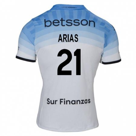 Kandiny Kinderen Gabriel Arias #21 Wit Blauw Zwart Uitshirt Uittenue 2024/25 T-Shirt België