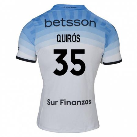 Kandiny Kinderen Santiago Quirós #35 Wit Blauw Zwart Uitshirt Uittenue 2024/25 T-Shirt België