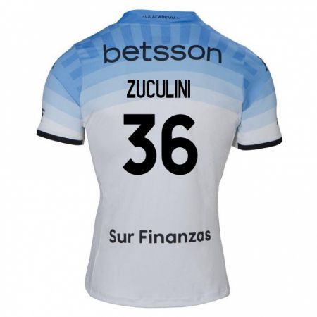 Kandiny Kinderen Bruno Zuculini #36 Wit Blauw Zwart Uitshirt Uittenue 2024/25 T-Shirt België