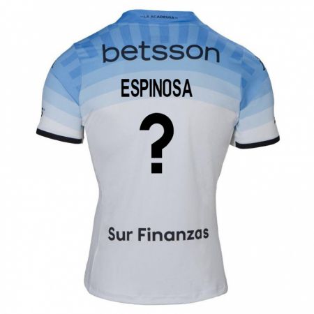 Kandiny Bambino Maglia Bautista Espinosa #0 Bianco Blu Nero Kit Gara Away 2024/25 Maglietta