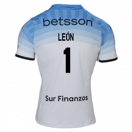 Kandiny Kinderen Roberto León #1 Wit Blauw Zwart Uitshirt Uittenue 2024/25 T-Shirt