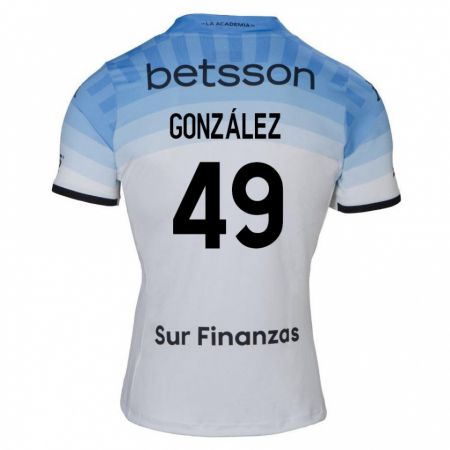 Kandiny Bambino Maglia David González #49 Bianco Blu Nero Kit Gara Away 2024/25 Maglietta