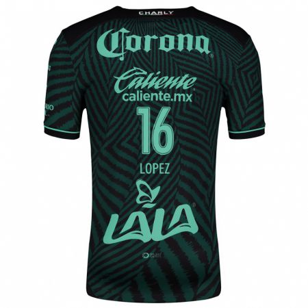 Kandiny Niño Camiseta Aldo López #16 Verde Negro 2ª Equipación 2024/25 La Camisa México