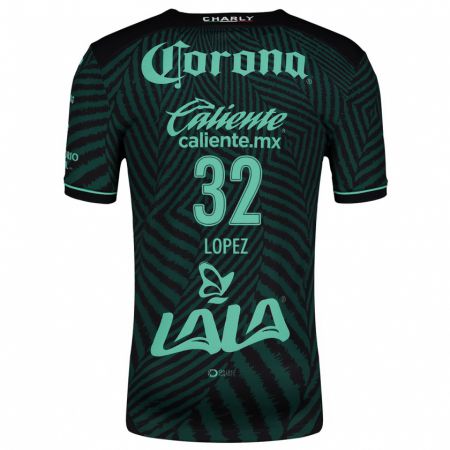 Kandiny Niño Camiseta Raúl López #32 Verde Negro 2ª Equipación 2024/25 La Camisa México